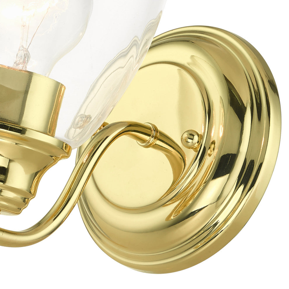 Polished Brass Transitional, Colonial, Vanity Sconce