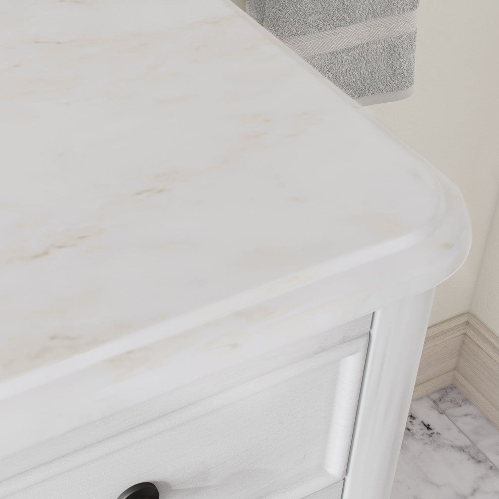 Sadie Bathroom Vanity, Antique White, 46.5", Single Sink, Freestanding