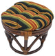 18" Round Spun Polyester Tufted Footstool Cushion, Lyndhurst Raven