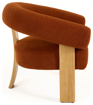 Modrest Nocona Modern Rust Fabric, Wood Accent Chair