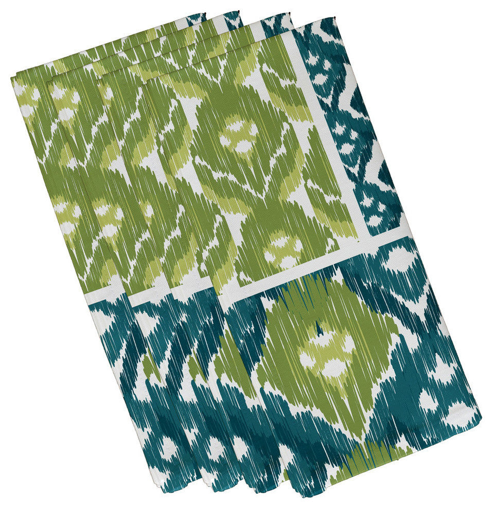 Free Spirit, Geometric Print Napkin, Teal, Set of 4