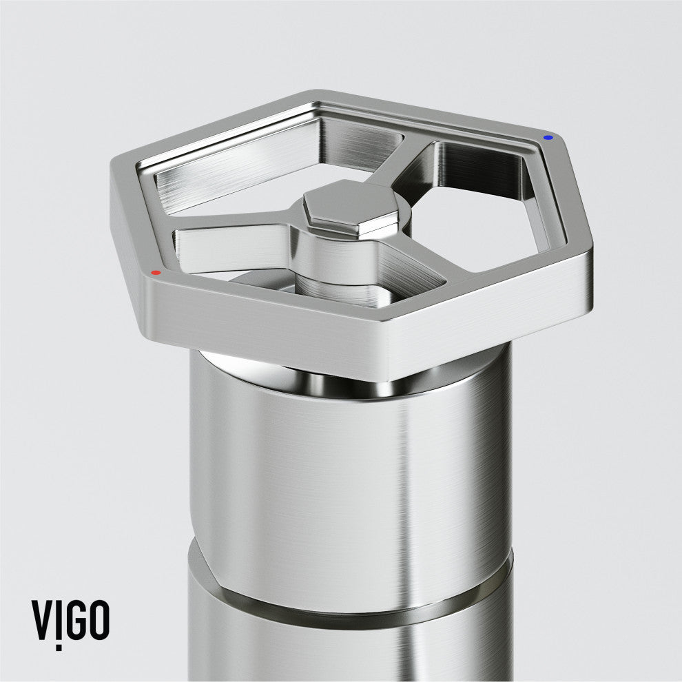 VIGO Ruxton 12" H Single Handle Single Hole Bathroom Vessel Faucet, Brushed Nickel