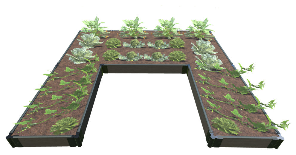 Weathered Wood Walk-In U-Shape Ft. Bragg 8'x8'x5.5" 1" Profile