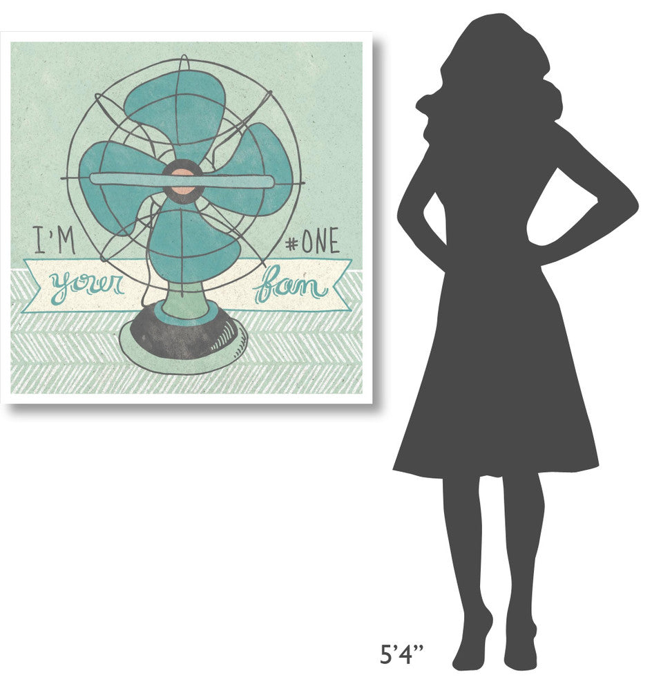 "Retro Fan Gray" Digital Paper Print by Mary Urban, 38"x38"
