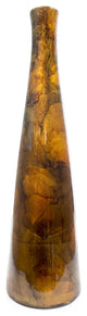 HomeRoots 5.5" X 5.5" X 20.2" Turquoise Copper and Bronze Ceramic Floor Vase