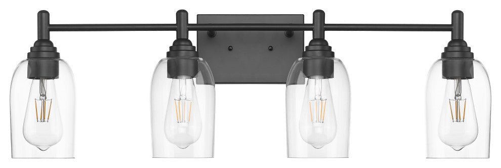 4 Light 30.9 in. Matte Black Vanity Light
