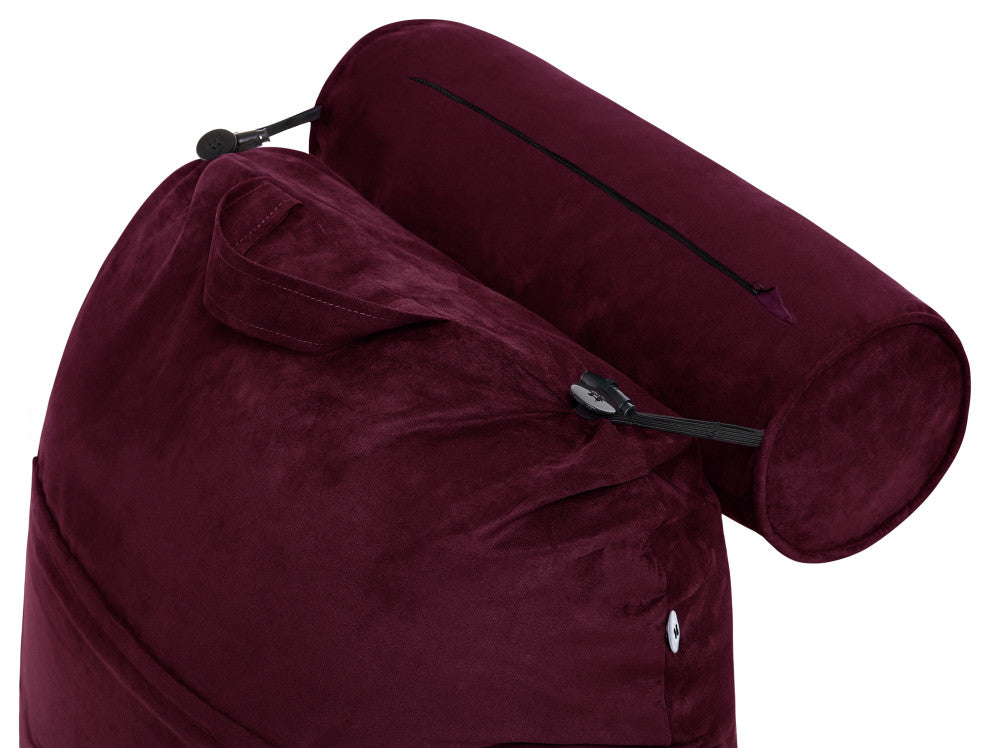Medium Husband Pillow Mauve Purple Removable Neck Roll, Reversible Cover