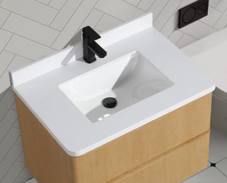 Lucas Bathroom Vanity, Washed Oak, 30", Single Sink, Floating