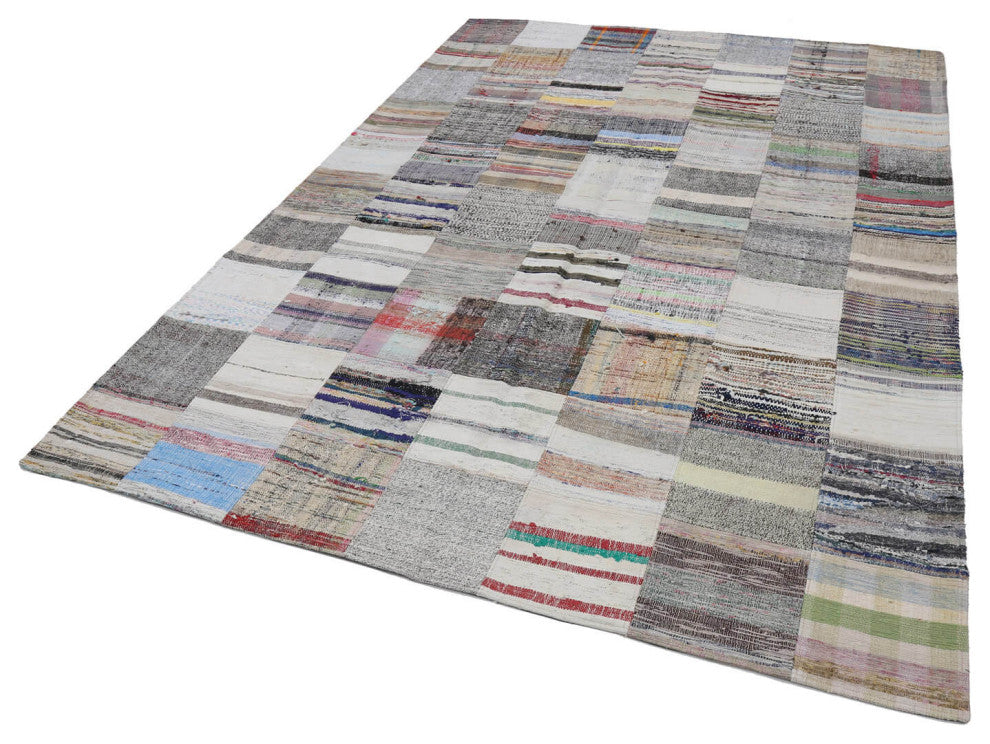 Rug N Carpet - Handmade Turkish 6' 11'' x 9' 10'' Vintage Patchwork Kilim Rug