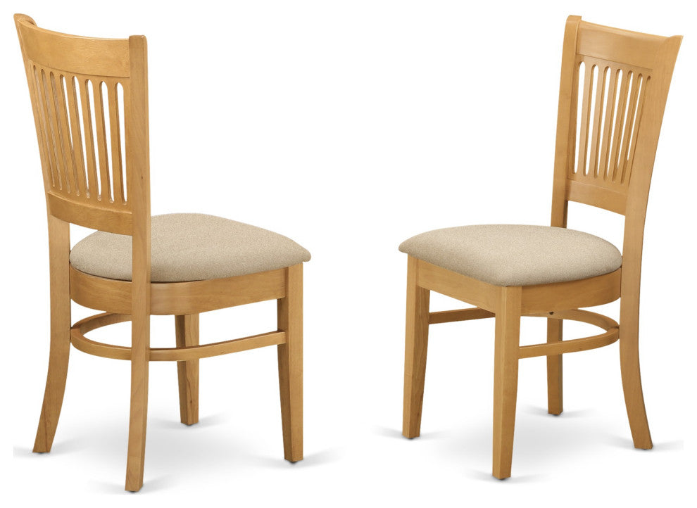 Dlva3-Oak-C 3-Piece Kitchen Nook Dining Set-Kitchen Table and 2 Slat Back Chairs