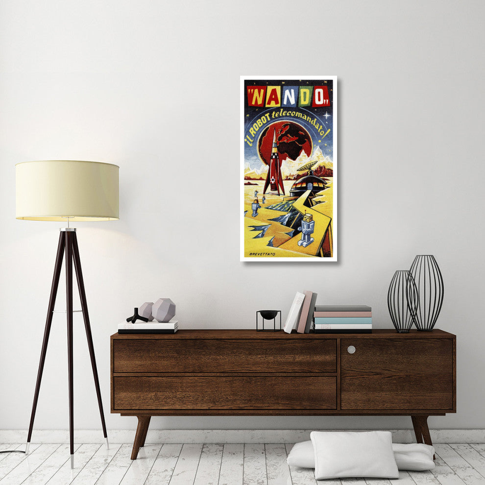 "Nando - Il Robot a Telecomando" Digital Paper Print by Retrobot, 24"x46"