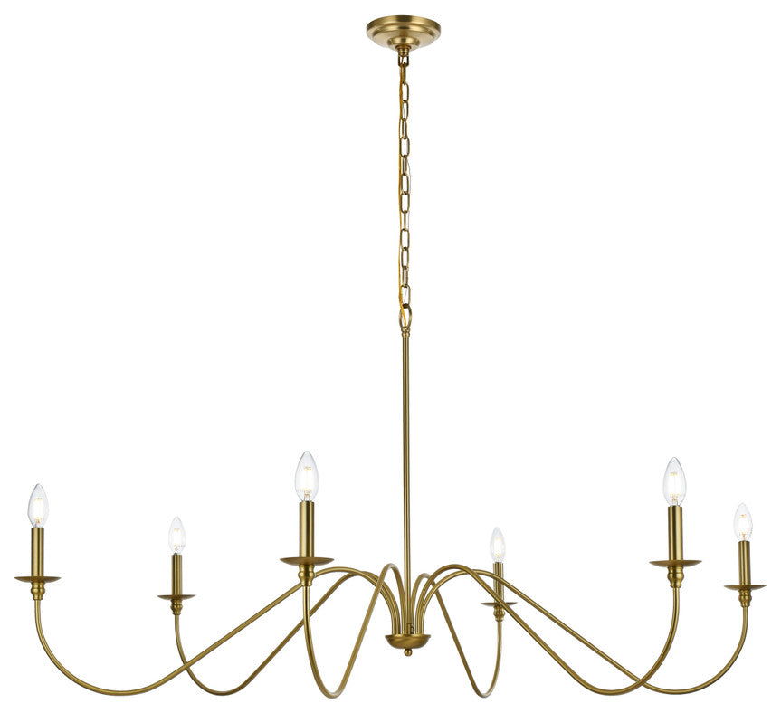 Living District Rohan 54" Chandelier in Satin Gold