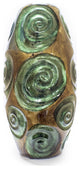 HomeRoots 7.5" X 7.5" X 14" Turquoise Copper and Bronze Ceramic Table Vase