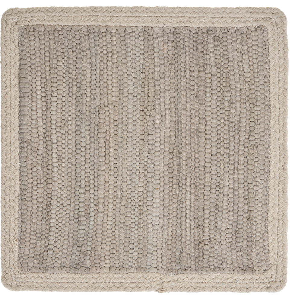 Delicate Bordered Square Indigo Place Mat, Gray