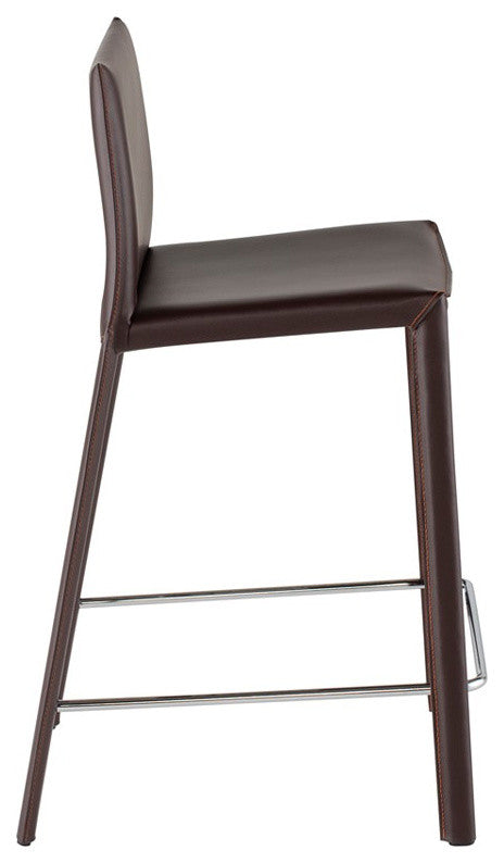 Bridget Counter Stool, Brown Leather