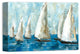 Blue Coastal Sailboat Race 12x18 Canvas Wall Art