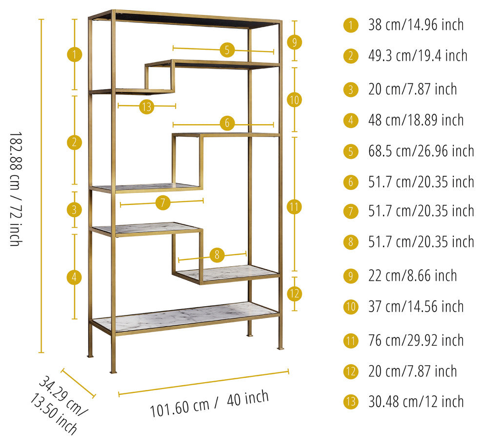 5-Tier Display Etagere Shelf for Living Room