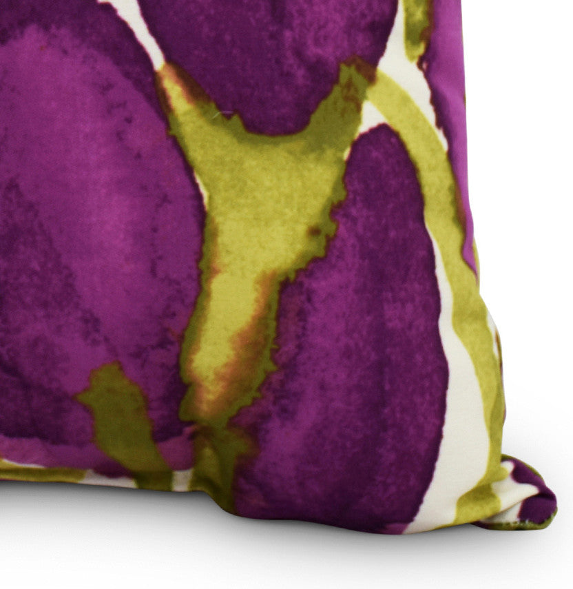 Sunset Tulip Decorative Floral Throw Pillow, Purple, 20"