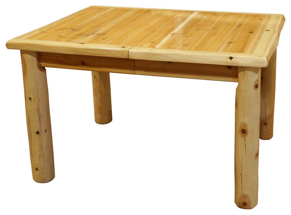 White Cedar Log Extension Table, 2-Leaf 42" X 66"