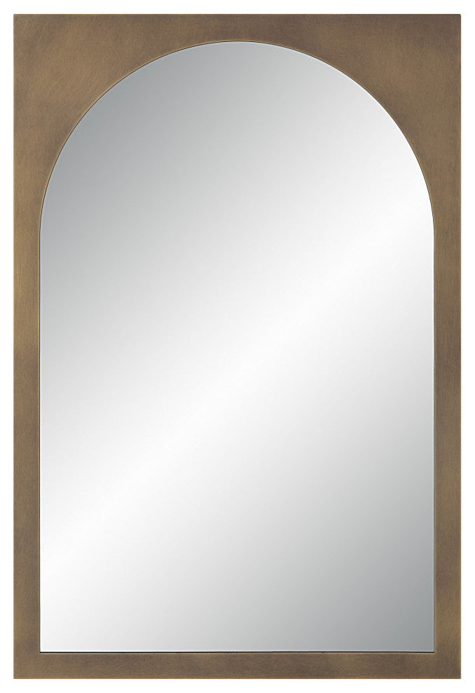Ninove 36" Tall Rectangular Arch Mirror, Mottled Brass