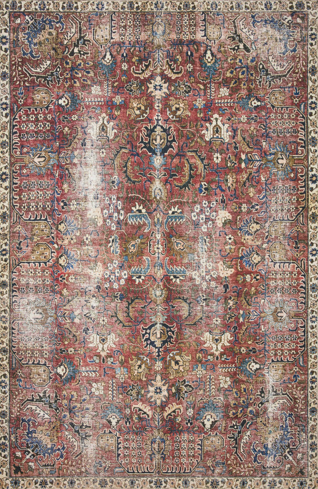 Chris Loves Julia x Loloi Jules Merlot/Multi 2'-0" x 5'-0" Area Rug
