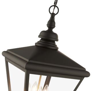 4 Light Bronze Outdoor Extra Large Pendant Lantern, Antique Brass