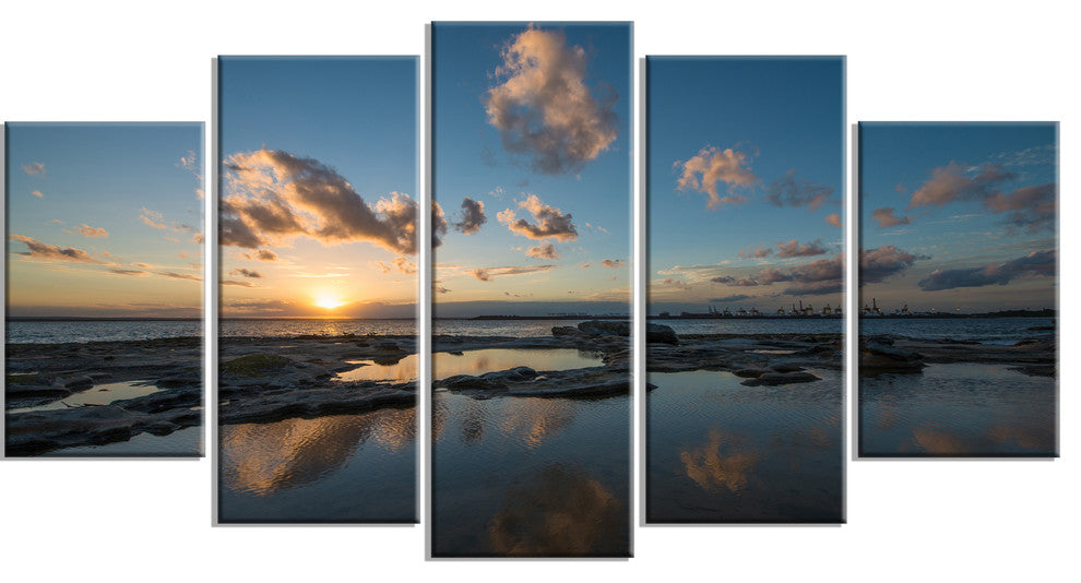 "Sunset at La Perhouse Beach" Canvas Print, 5 Panels