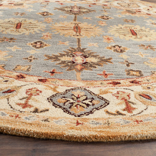 Safavieh Antiquity Collection AT847 Rug, Blue/Ivory, 6' Round