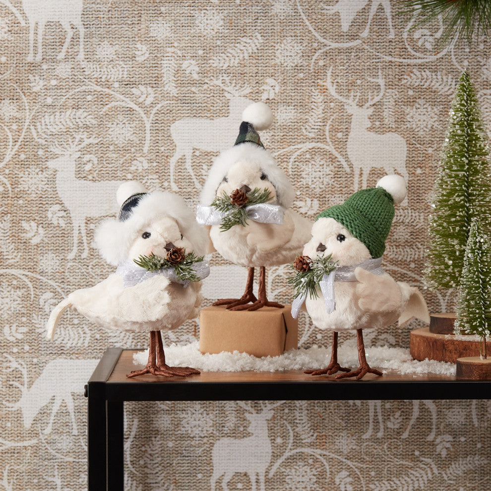 Winter Bird With Hat and Pine Accent, 6-Piece Set