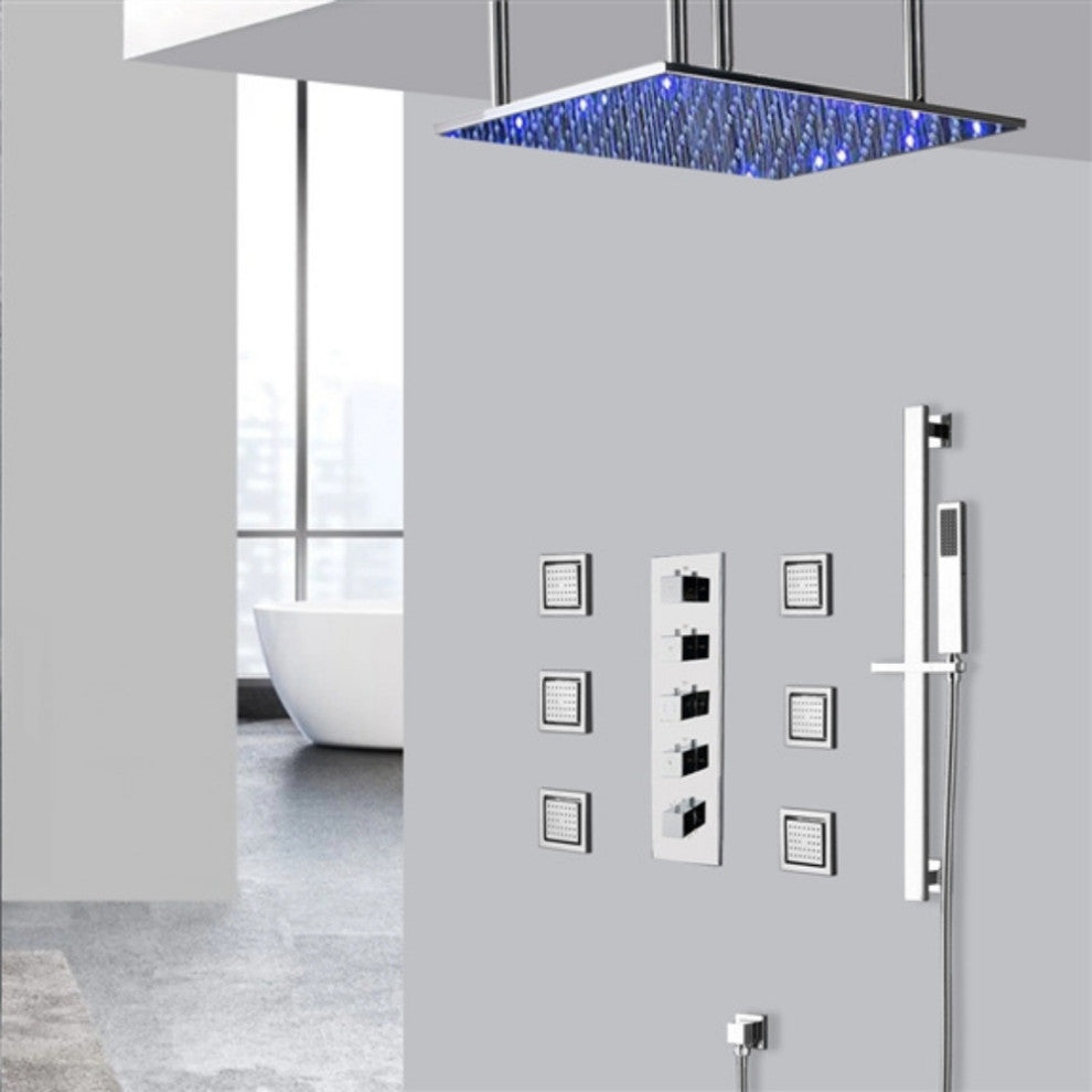 Fontana 20" Rainfall Mist Chrome Shower System With Handheld Shower, Chrome
