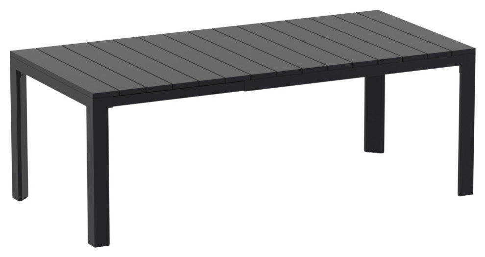 Helen Extendable Dining Set 9 Piece Black, White