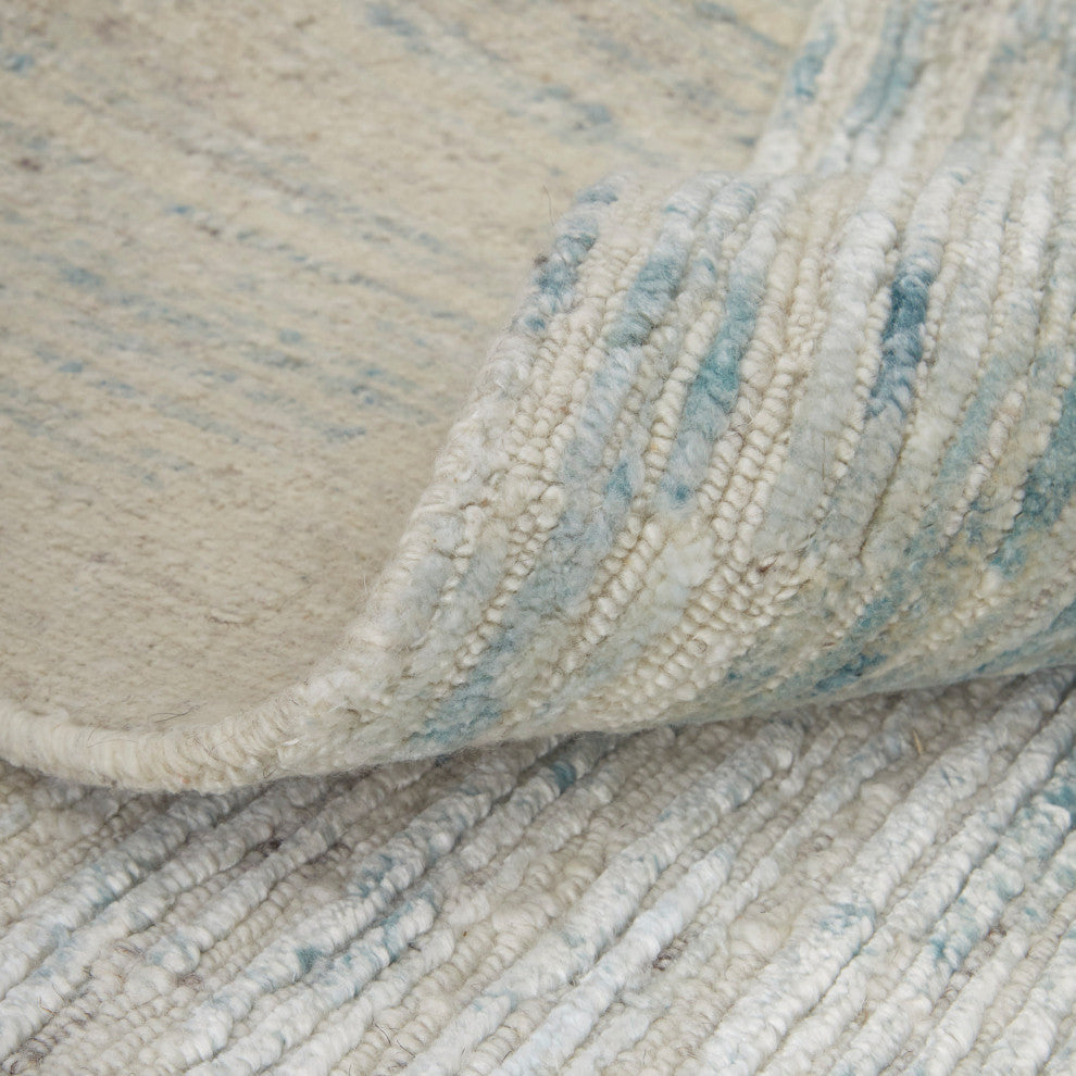 Evie R69CH Modern/Casual/Global Area Rug, Mint/Ivory, 8'6"x11'6"