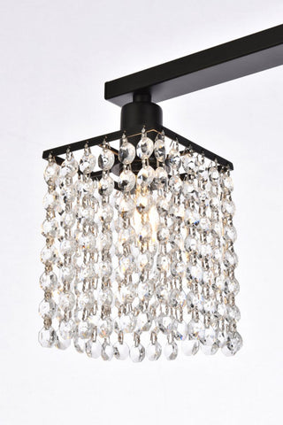 Phillip 2-Light Bath Sconce, Black With Clear Crystals