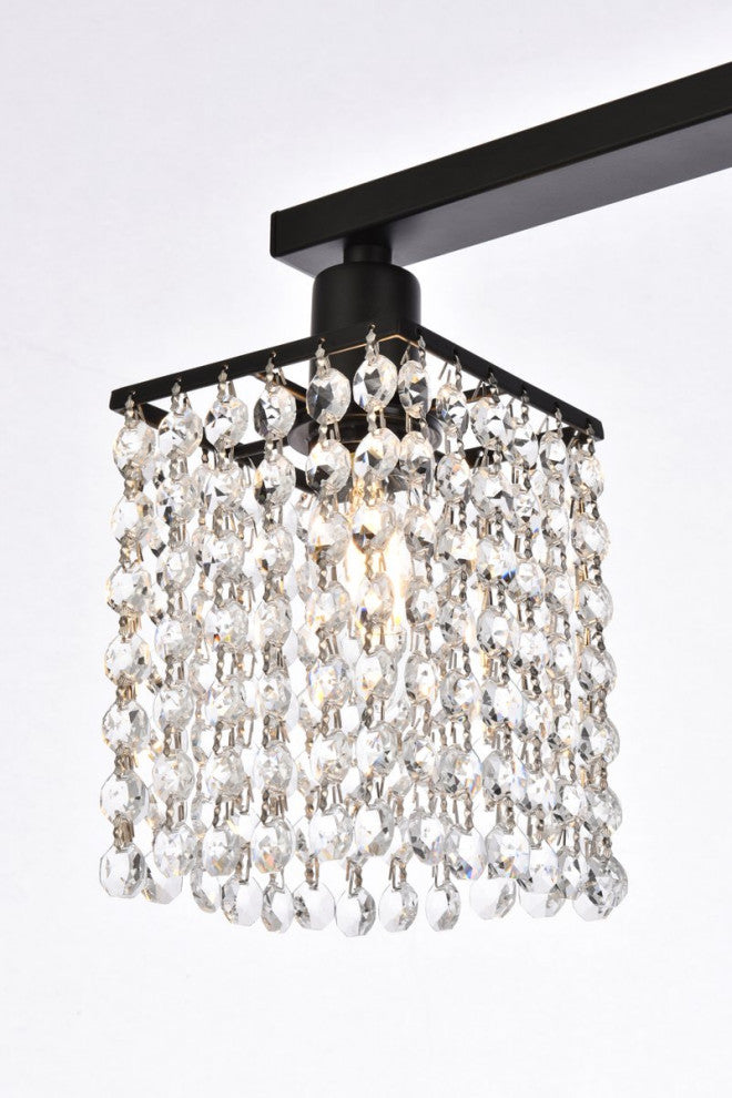 Phillip 2-Light Bath Sconce, Black With Clear Crystals