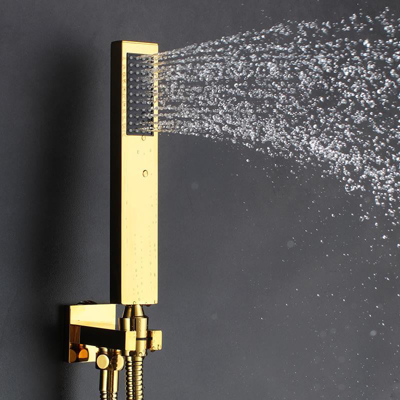 Florence Gold Plated Wall Mount LED Rainfall Shower Set, 16"