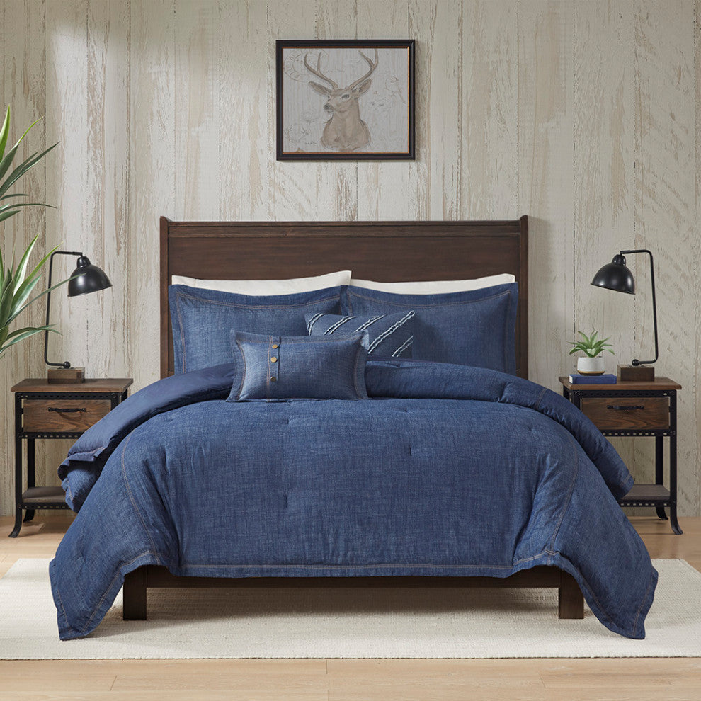 Woolrich Perry Oversized Denim Comforter Set, Blue