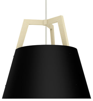 Imber 24 Pendant, White Washed Oak/Matte Black, No Diffuser, Incandescent