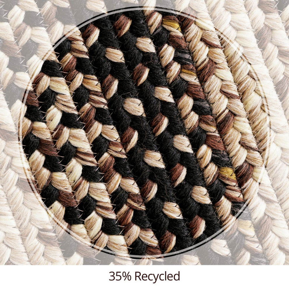 Homespice Decor Black Mist Indoor/Outdoor Braided Rug 20"x30" Oval