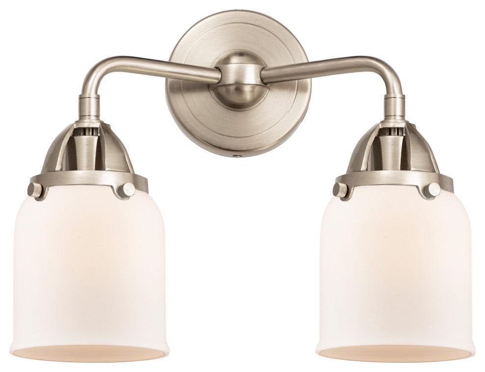 Small Bell Bath Vanity Light, Brushed Satin Nickel, Matte White, Matte White