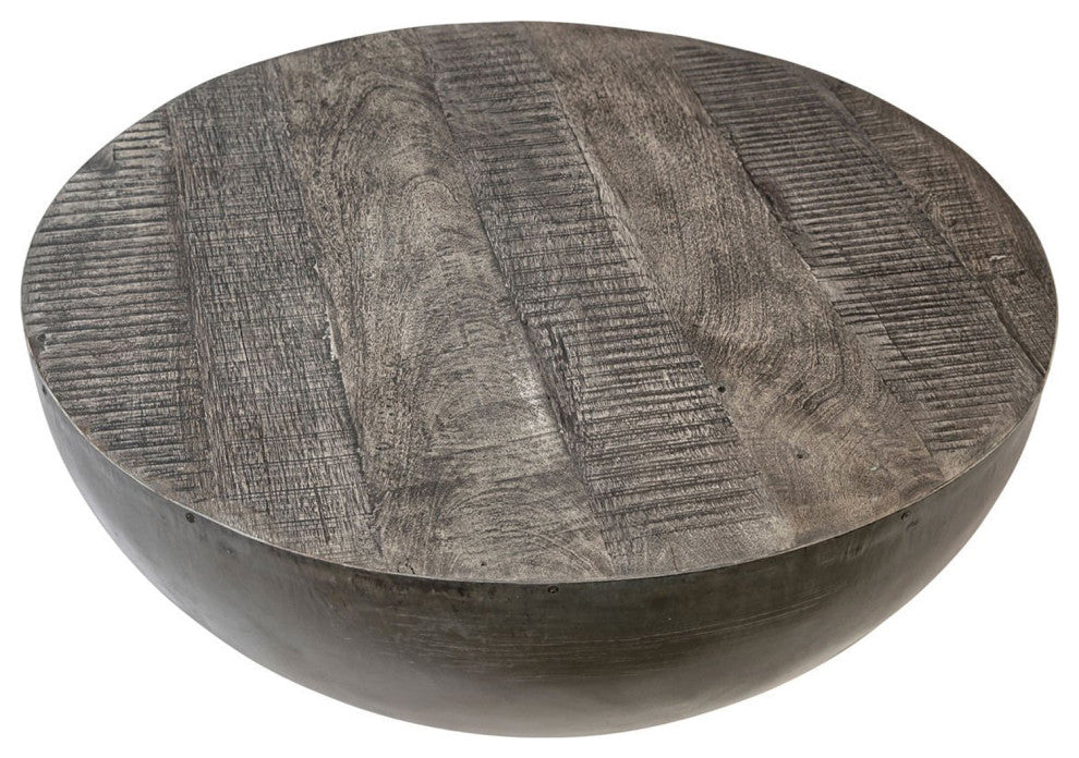 Grey Wood and Iron Coffee Table