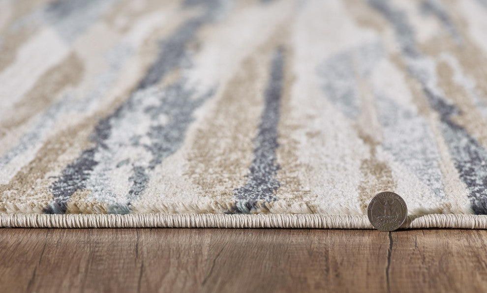 Avalon Ivory/Blue Landscapes Area Rug, 3'3 X 5'3