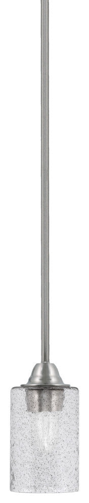 Paramount 1-Light Mini Pendant, Brushed Nickel, 4" Smoke Bubble Glass