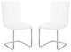 Dn00733 Side Chair, Set of 2, White Pu and Chrome Finish, Palton