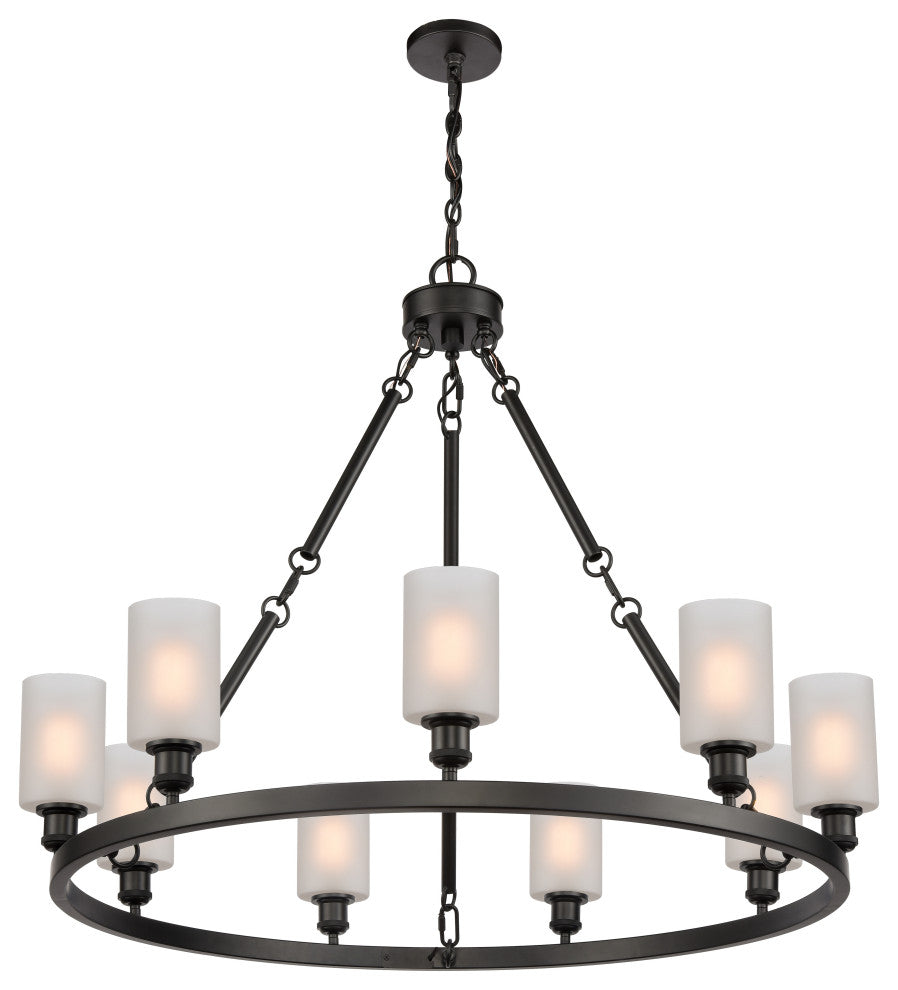 INNOVATIONS LIGHTING 840-BK-G801-LED Saloon 9 Light 40 inch Chandelier