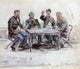 Eugene-Louis Boudin Drinkers on the Farm at Saint-Simeon Gallery Wrap Canvas