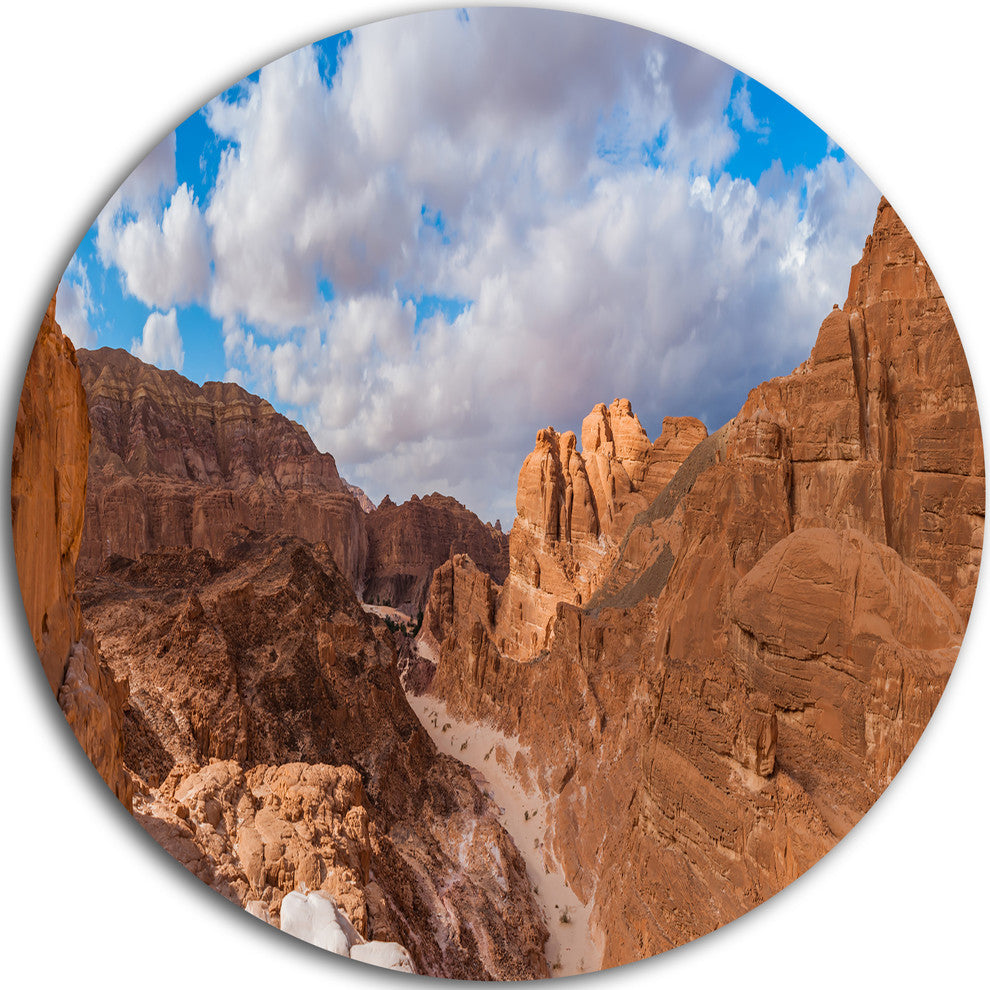 White Canyon At South Sinai Egypt, Landscape Disc Metal Wall Art, 11"