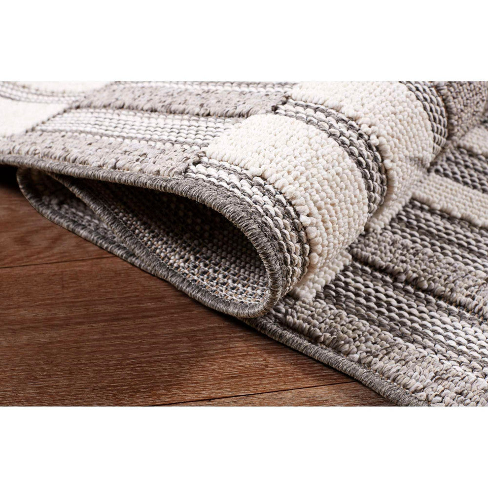Resort Boxes Area Rug, Gray, 7'10"x9'10"