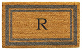 Periwinkle Border 24"x36" Monogram Doormat, Letter R
