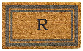 Periwinkle Border 24"x36" Monogram Doormat, Letter R
