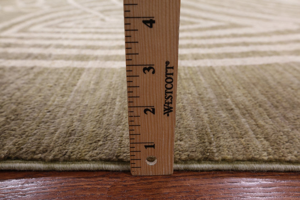 12' 2" X 18' 3" Modern Hand Knotted Wool Area Rug Q4435